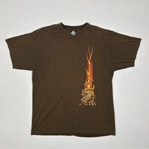 y2k Silver Strand Flame Dragon Tee